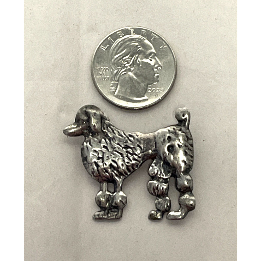 Vintage Sterling Silver Poodle Dog Brooch Pin 9g Figural Caniche Estate View 6